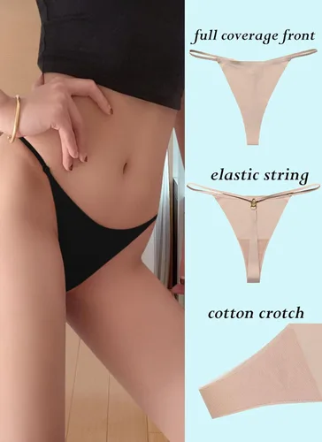 Vista 3 de Tangas Tangas para mujer, ropa interior con espalda en T, tangas, paquete de 5