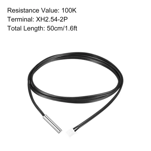 Vista 2 de Sonda de termistor NTC 100K 1.6ft Sonda de sensor de temperatura de acero inoxidable impermeable, [para transmisor digital de temperatura]
