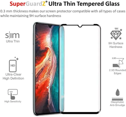 Vista 3 de Protector de pantalla de vidrio templado para Huawei P30 Lite [cobertura completa], SuperGuardZ, borde a borde, antiarañazos, antiburbujas