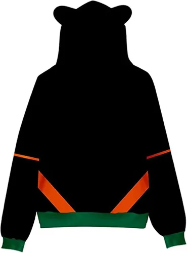 Vista 2 de DAVIKO Sudadera con capucha con estampado gráfico para niños con orejas de gato de manga larga para niños