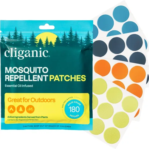 Vista 5 de Cliganic Adhesivos repelentes de mosquitos (paquete de 90) - Parches para niños y adultos, naturales, libres de DEET, infundidos con aceite esencial
