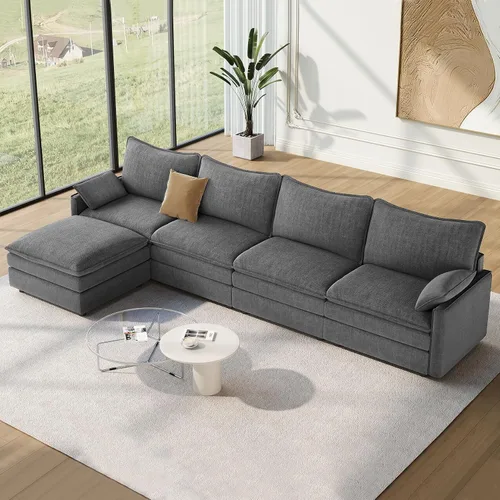 Vista 96 de Vesgantti Sofá modular de 108 pulgadas, cómodo sofá de nube con asiento profundo otomano movible, sofá modular en forma de L, sofás seccionales
