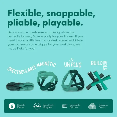Vista 3 de Speks Fleks - Juguete magnético de silicona flexible, divertido juguete de escritorio para adultos y adolescentes a partir de 14 años, artilugio