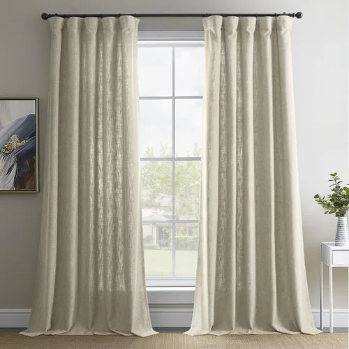 Vista 13 de HPD Half Price Drapes - Cortinas básicas de lino sintético de 84 pulgadas de largo, par de 2 paneles - 50 pulgadas de ancho x 84 pulgadas de largo