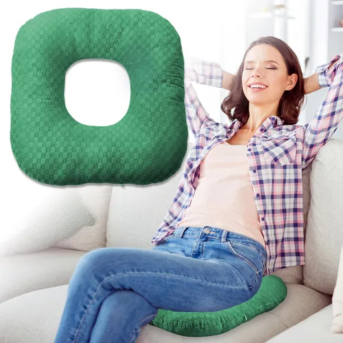 Vista 12 de Cojín de asiento con forma de dona rellena para dolor de coxis y coccix, hemorroides, úlceras de cama, embarazo, próstata, recuperación