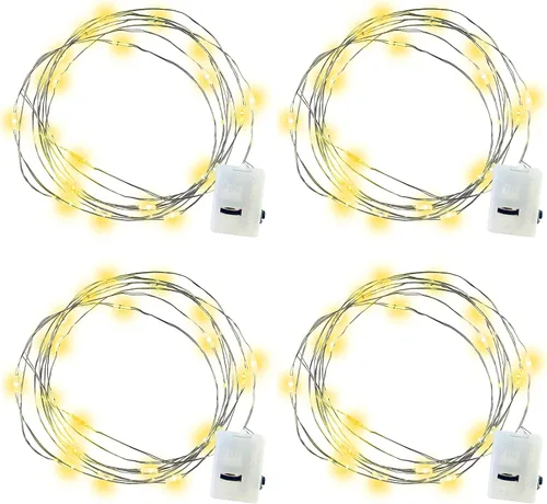 Vista 6 de Hogg Serie DIY – Luces de vaso – Guirnalda de luces de hadas de 6 pies, multicolor, paquete de 4