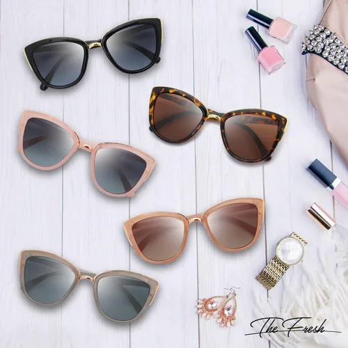 Vista 6 de The Fresh Lentes de sol polarizados estilo retro estilo ojo de gato FR17264P