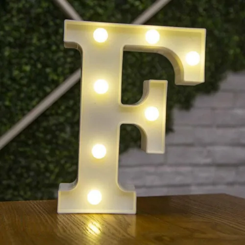 Vista 24 de anso Letras LED del alfabeto con números iluminados, letras de plástico blanco, decoración de pie de la A a la Z 0 ~ 9 (rosa corazón)