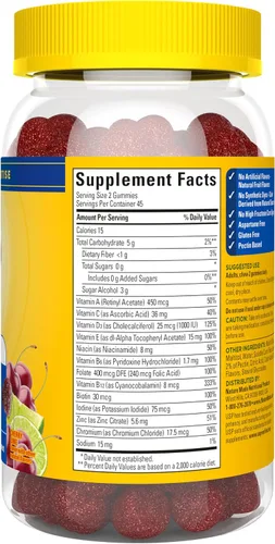 Vista 9 de Nature Made Gomitas multivitamínicas Zero Sugar para hombre, 90 gomitas sin