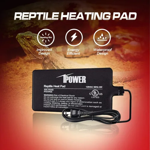 Vista 2 de iPower Almohadilla térmica para reptiles de 4 x 7 pulgadas, calentador de terrario para animales pequeños