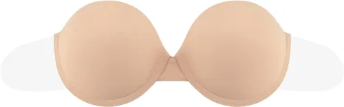Vista 2 de Brasier push up sin tirantes para mujer, grueso, acolchado, con aros, autoadhesivo