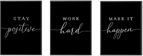 Vista 7 de 1 KINGO Arte de pared de oficina con citas inspiradoras: Let Go Accept Have Faith 3 piezas motivacionales pósteres motivacionales de eucalipto