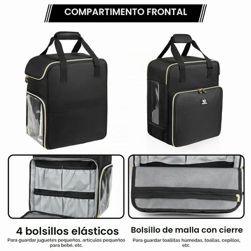 Vista 4 de Estuche de transporte compatible con Baby Brezza Formula Pro Advanced Formula Pro, bolsa de viaje con mezclador de fórmula aislada con correa