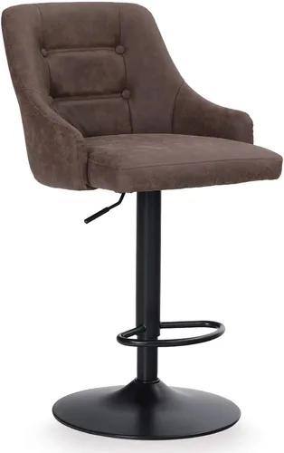 Vista 9 de Maison Taburete de bar giratorio ajustable con respaldo para encimera de cocina, silla de bar acolchada de piel sintética con base resistente