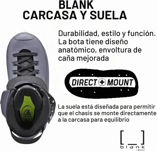 Vista 3 de Rollerblade Blank Team - Patines en línea unisex para adultos, color gris, rendimiento urbano