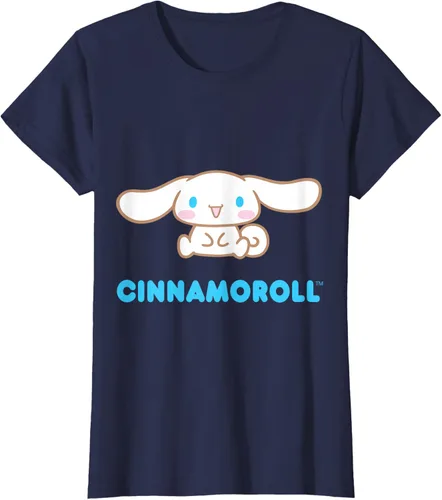 Vista 44 de Cinnamoroll Character Front and Back T-Shirt S Negro