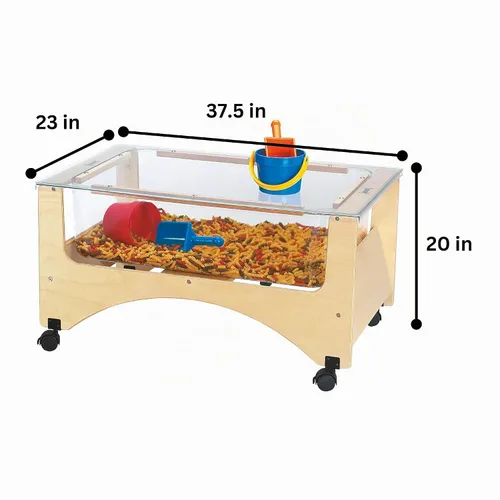 Vista 3 de Jonti-Craft Mesa sensorial transparente para niños pequeños, color marrón