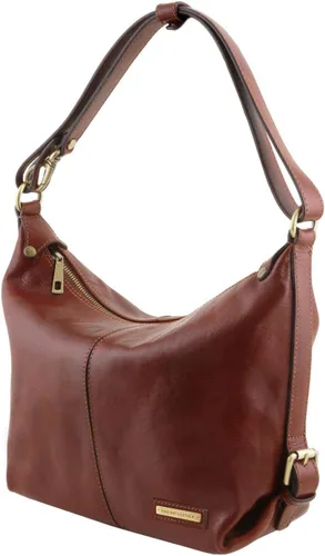 Vista 2 de Tuscany Leather Sabrina Bolso hobo de piel, Negro