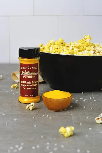 Vista 7 de Condimento salado de manteca par palomitas de maíz Amish Country Popcorn estilo estadio de béisbol, 6 oz