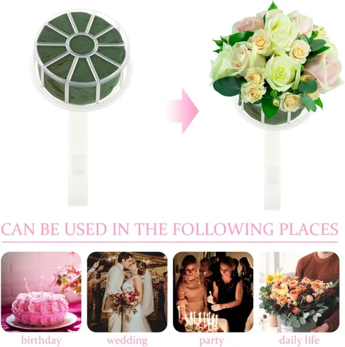 Vista 4 de Yardwe 3 jaulas de espuma floral de boda para arreglos florales, ramos de novia y decoraciones de eventos