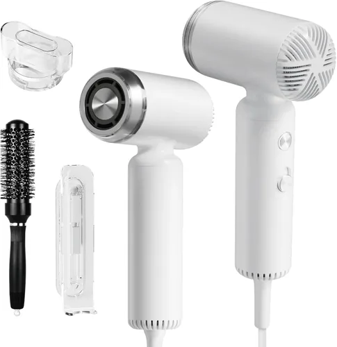 Vista 8 de Secador de cabello, [Super Mini] Secador soplador iónico de alta velocidad de 110V de viaje, 200 millones de iones negativos, motor sin escobillas