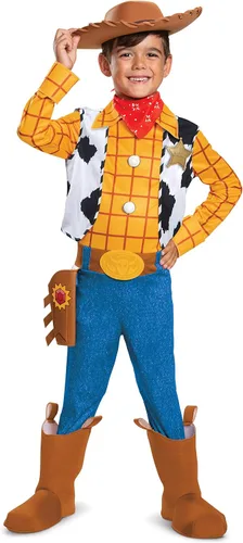 Vista 3 de Disney Pixar Woody Toy Story 4 Deluxe Boys' Costume & Buzz Deluxe, White, Small (4-6)