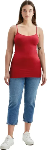 Vista 354 de Emmalise Camisola larga casual básica para mujer, con tirantes ajustables, top en capas