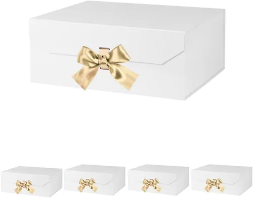 Vista 27 de GoooodGift Caja de regalo negra para regalos de 10 x 7.3 x 3.5 pulgadas, caja decorativa con cinta, caja de regalo vacía con tapa cierre magnético