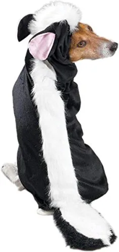 Vista 3 de Casual Canine Lil' Stinker - Disfraz de perro extra pequeño - Disfraz de mofeta en blanco y negro para tu perro que se adapta a longitudes de hasta