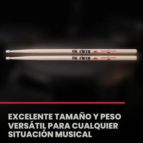 Vista 7 de Baquetas con punta de nailon Vic Firth American Classic 5AN