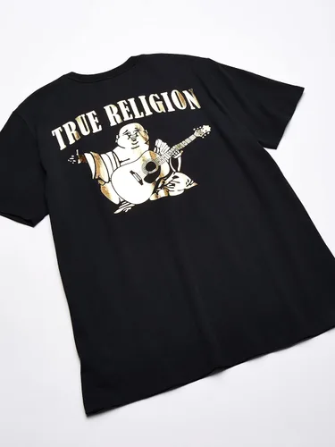 Vista 4 de True Religion Mens Big Buddha Metallic Short Sleeve Tee
