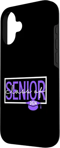 Vista 2 de iPhone 16 Seniors Class of 2024 Colors Purple and White Case