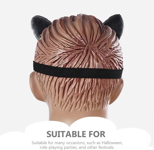 Vista 4 de VICASKY Máscaras de animales 3D adorno de cabeza de oso divertido para adultos, carnaval, Pascua, fiesta, cosplay, accesorios