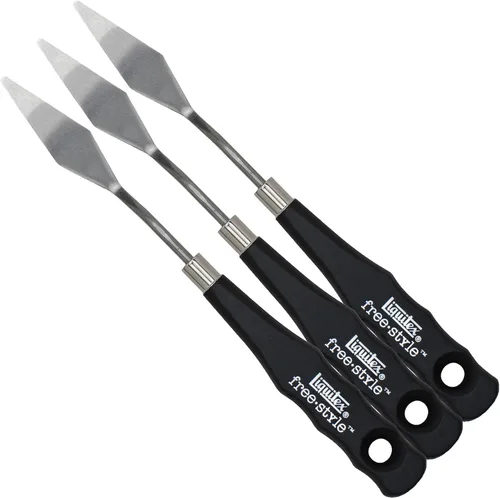 Vista 10 de Liquitex Cuchillo de pintura pequeño profesional Freestyle, n.º 1, plata/negro