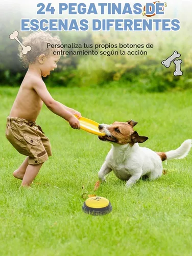 Vista 3 de 4 piezas de conjunto de botones parlantes para perros, botones para perros para comunicación, botón de zumbador de voz grabable de 30s