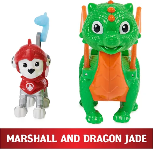 Vista 4 de Paw Patrol, Rescue Knights - Juego de figuras de acción de jade Marshall y Dragón, juguetes para niños a partir de 3 años
