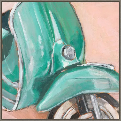 Vista 14 de Amanti Art Framed Canvas Wall Art 16x16 Retro Scooter IV by Ethan Harper, Framed Wall Art Canvas, Transportation Artwork, Traditional Decor, Small