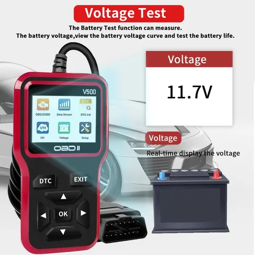 Vista 6 de Herramienta de diagnóstico del escáner OBD2: herramienta de escáner de código de luz del motor con reinicio, DTC, flujo de datos, preparación I/M
