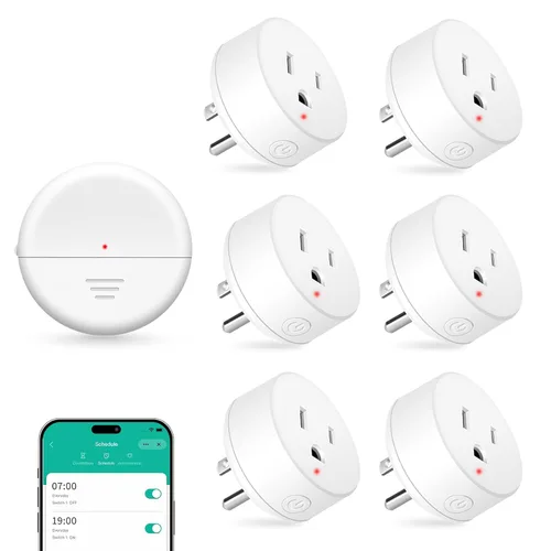 Vista 102 de NineLeaf - Enchufe de salida de control remoto, interruptor de luz de encendido y apagado inalámbrico desmontable 500FT Light Plug Decorator