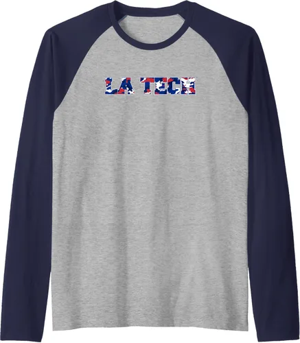 Vista 5 de Louisiana Tech Bulldogs Camo Raglan Baseball Tee