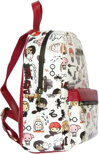 Vista 2 de Harry Potter Allover Chibi Character Pattern Faux Leather Tote Bag Mini Backpack