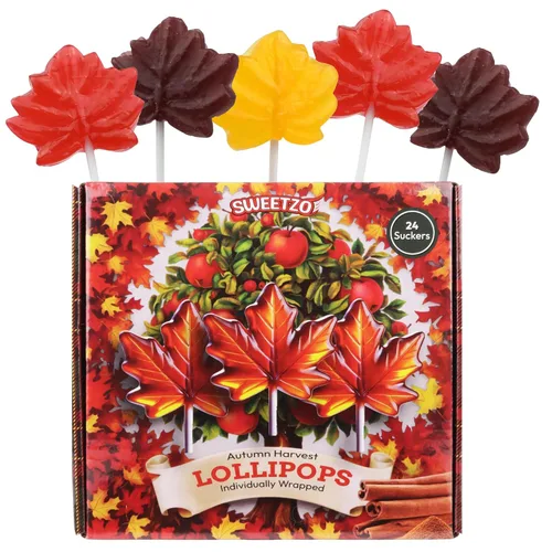 Vista 6 de Paletas de hojas de otoño, dulces con temática de Acción de Gracias y otoño