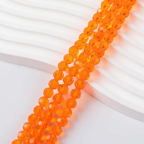Vista 15 de 450 cuentas de cristal redondas ámbar de 0.236 in para la fabricación de joyas