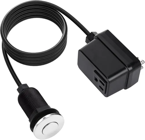 Vista 7 de Interruptor de Triturador de Basura, Kit Inalámbrico de Encendido y Apagado por Aire para Eliminador de Desperdicios de Alimentos, Plástico Negro