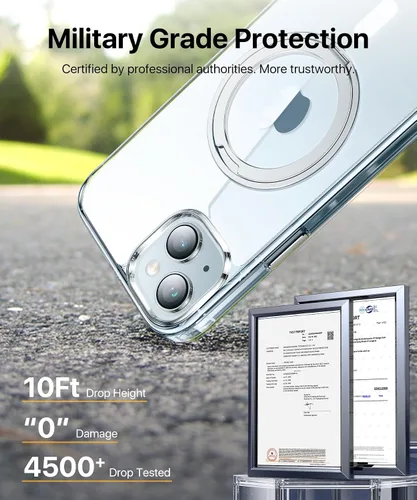 Vista 7 de andobil Funda para iPhone 15 [soporte de anillo de 360°] [compatible con Magsafe] [compatible con Magsafe] Protección militar contra caídas sin