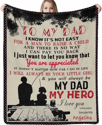 Vista 9 de Manta personalizada para papá abuelo, regalo de manta personalizada para el día del padre, manta personalizada con foto para papá, regalo