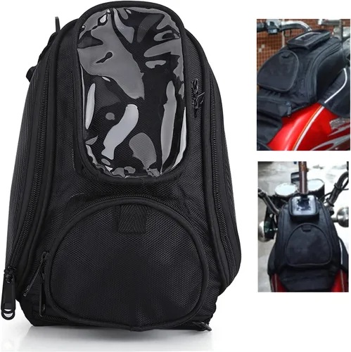 Vista 9 de Negro Universal Motocicleta Motocicleta Montar Fuerte Magnético Impermeable Aceite Tanque de Combustible Bolsa
