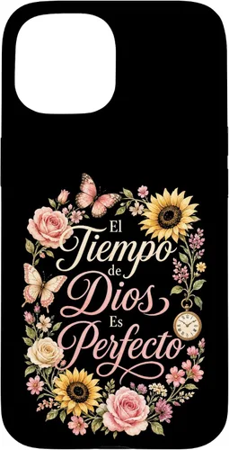 Vista 6 de Fe Cristiana El Tiempo De Dios ES Perfecto Floral Wreath Case for iPhone 16