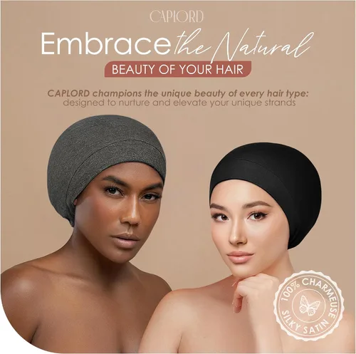 Vista 9 de CAPLORD Gorro de satén para dormir, envoltura de pelo rizado para hombres, gorros de seda ajustables para mujeres, gorro de seda para el cabello