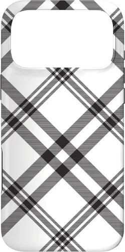 Vista 21 de Funda para iPhone 11 Pro Max a cuadros en blanco y negro
